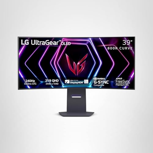 LG 39GS95QE Ultragear OLED Curved Gaming Monitor 39-Inch WQHD 800R 240Hz 0.03ms DisplayHDR True Black 400 AMD FreeSync Premium Pro NVIDIA G-Sync HDMI 2.1 DisplayPort Tilt/Height/Swivel Stand - Black additional view