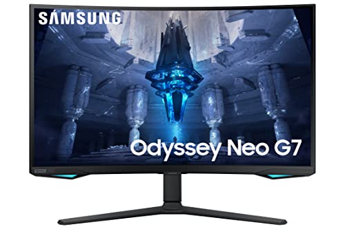Samsung 32 Odyssey Neo G7 4K UHD 165Hz 1ms G-Sync 1000R Curved Gaming Monitor, Quantum HDR2000, AMD FreeSync Premium Pro