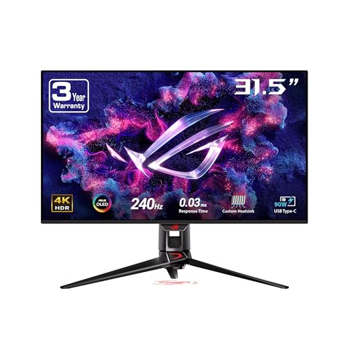 ASUS ROG Swift PG32UCDM monitor on a desk