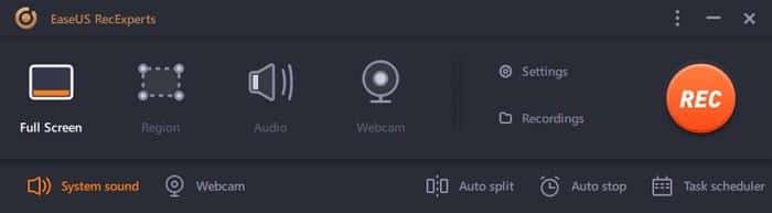 Image alt: configure easeus recexperts main settings